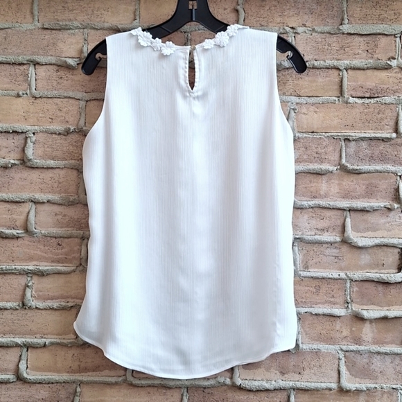 Tommy Hilfiger Sleeveless Blouse Textured Satin Stripes - Picture 6 of 11